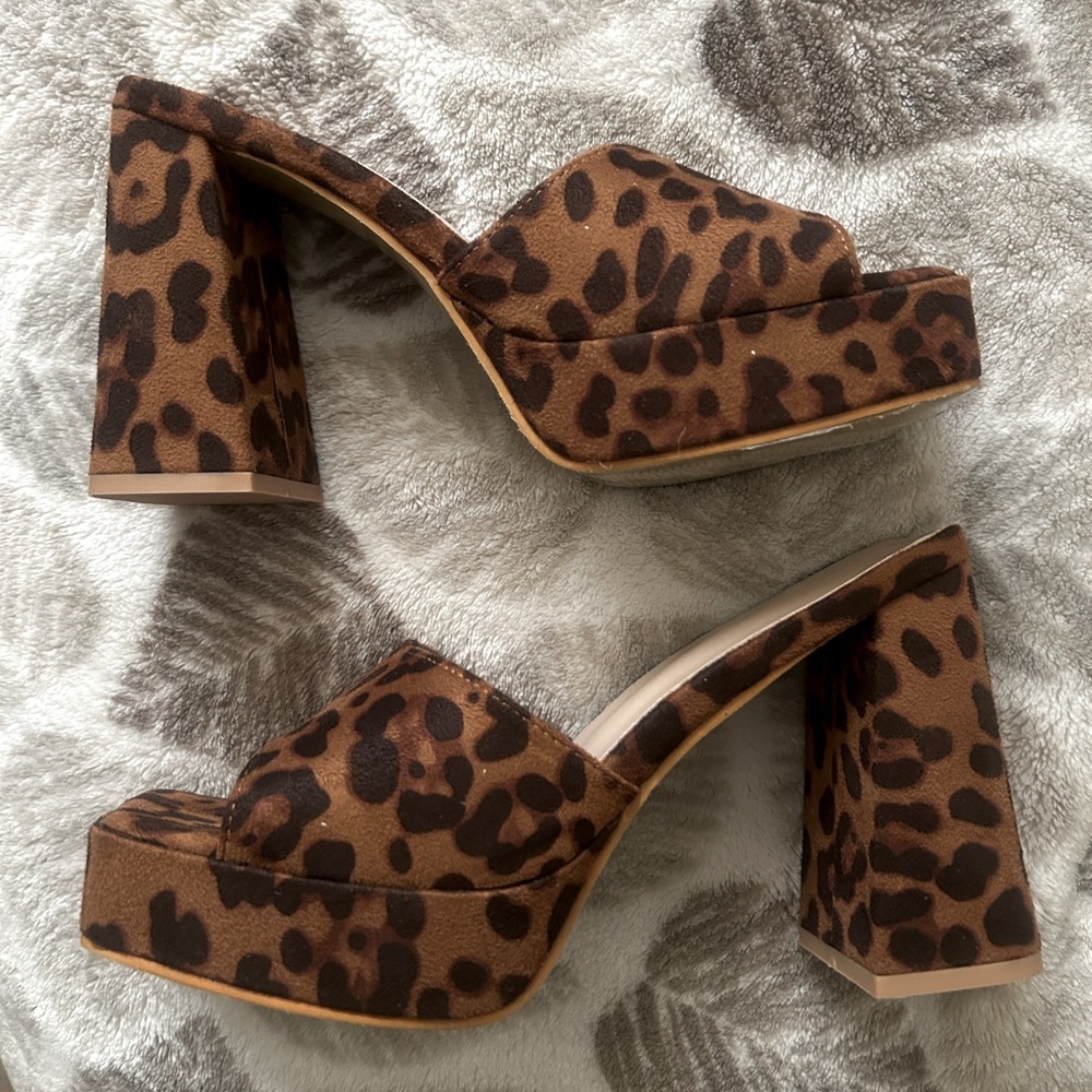 Leopard Print Platform Heels